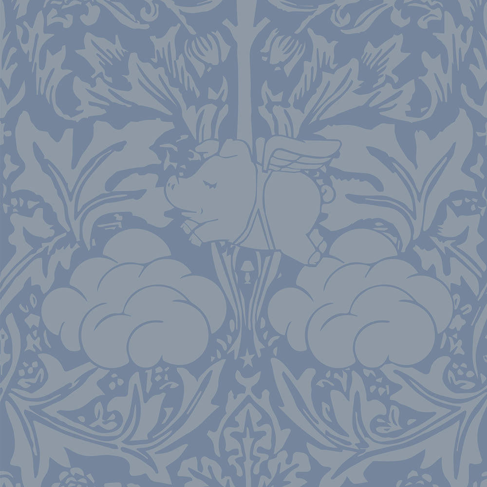 Mineheart Wallpaper Morris Dream Tapete Grey Blue