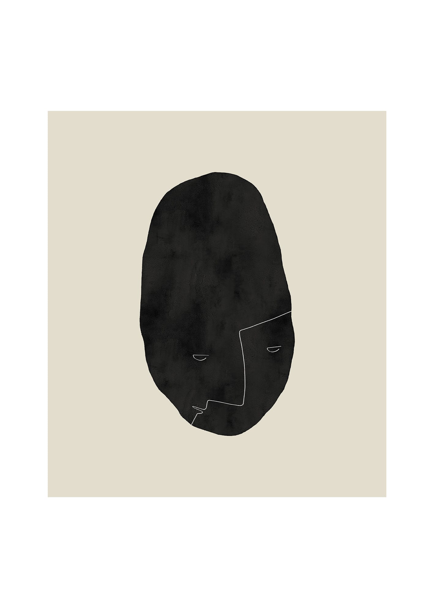 The Poster Club Art Prints Pebbleface 04 Poster 30x40 cm beige