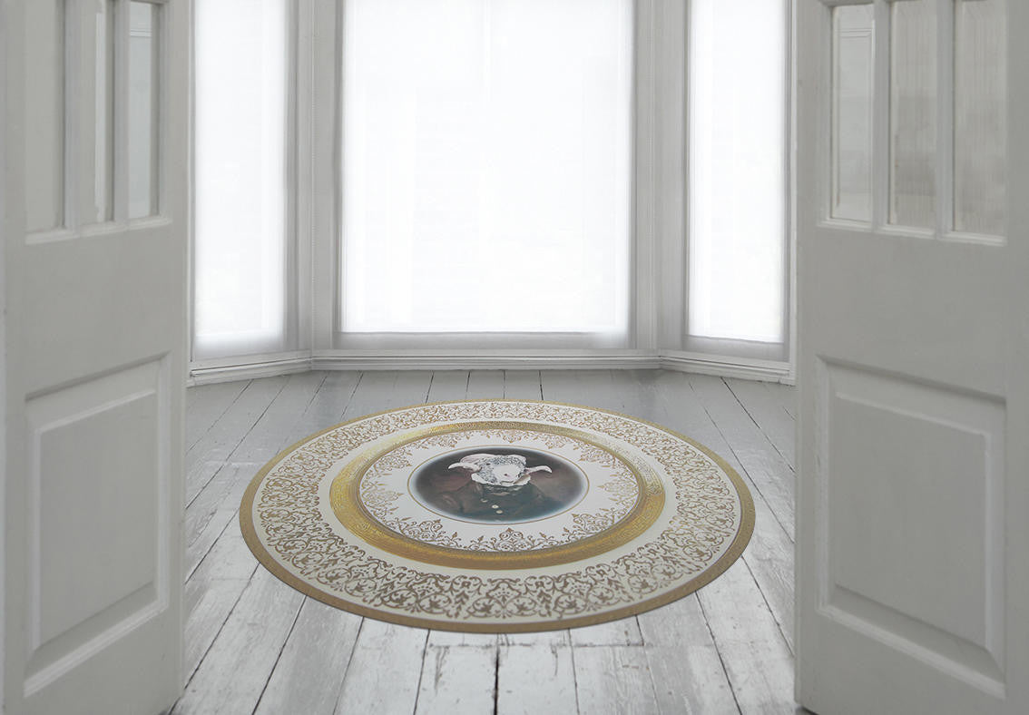 Mineheart Rugs George Aries Teppich Rund 150cm Gold