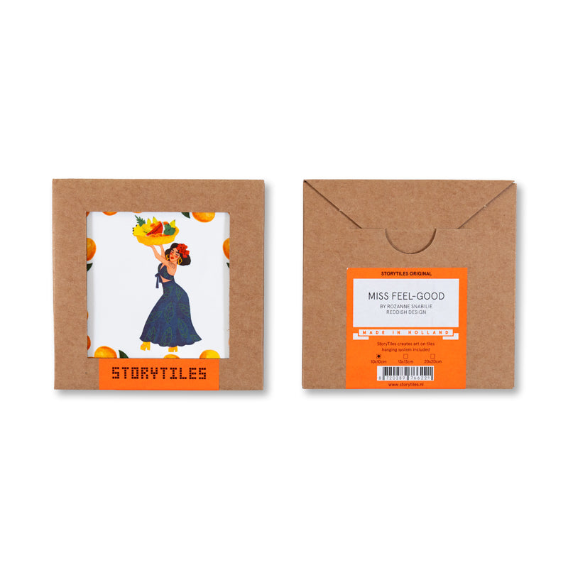 Storytiles Delft blue Miss Feel-good Wandfliese S 10x10 cm