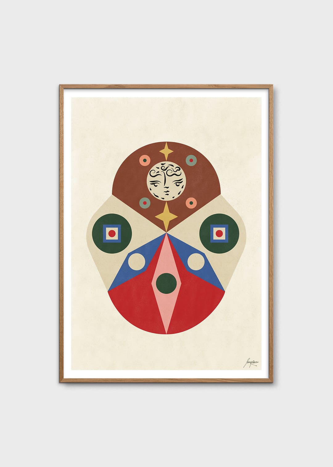 The Poster Club Sirius Kunstdruck A4 braun-rot abstrakt