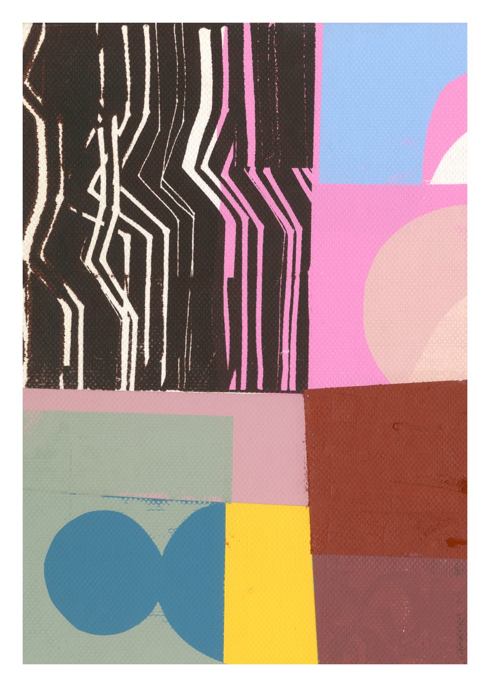 The Poster Club Penhall Kunstdruck A4 schwarz rosa hellblau