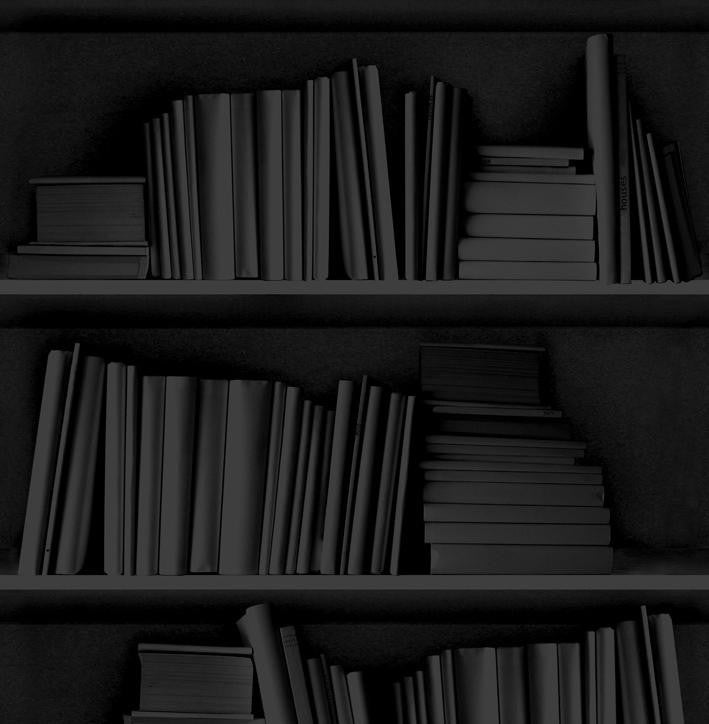 Mineheart Black Bookshelf Tapete Bücherregal Schwarz