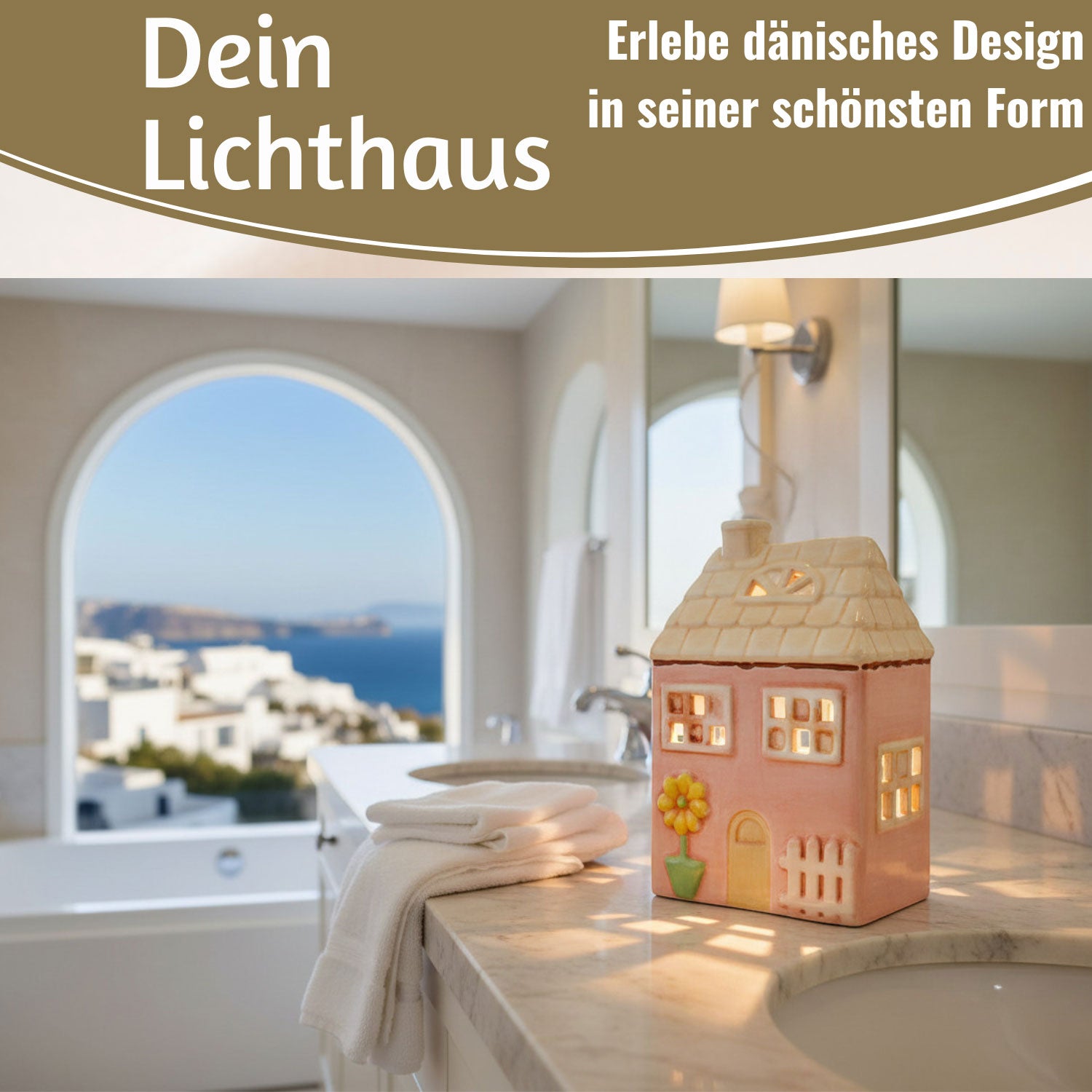 LS-LebenStil Möbel & Wohnen Nyhavn Lichthaus 19cm rosa Keramik