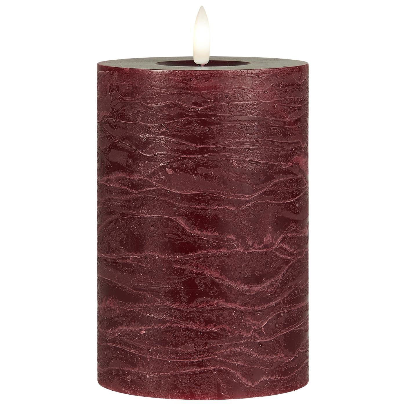 LS-LebenStil IB Laursen LED Stumpenkerze 15cm Rot Echtwachs