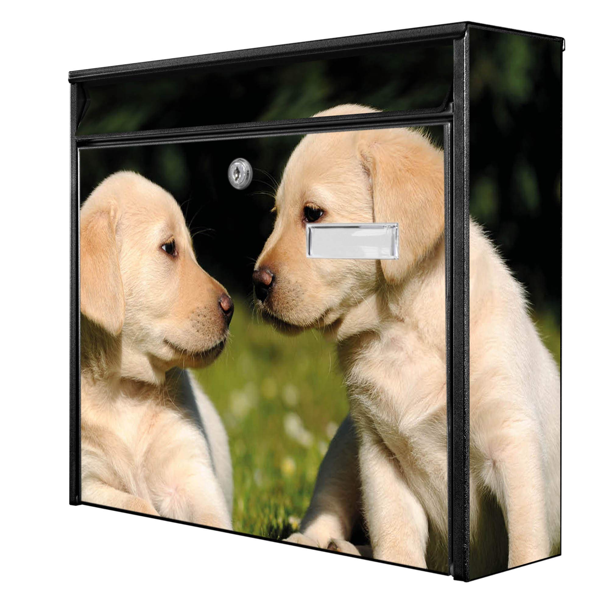 Banjado Briefkasten Labrador Schwarz A4 ohne Zeitungsfach