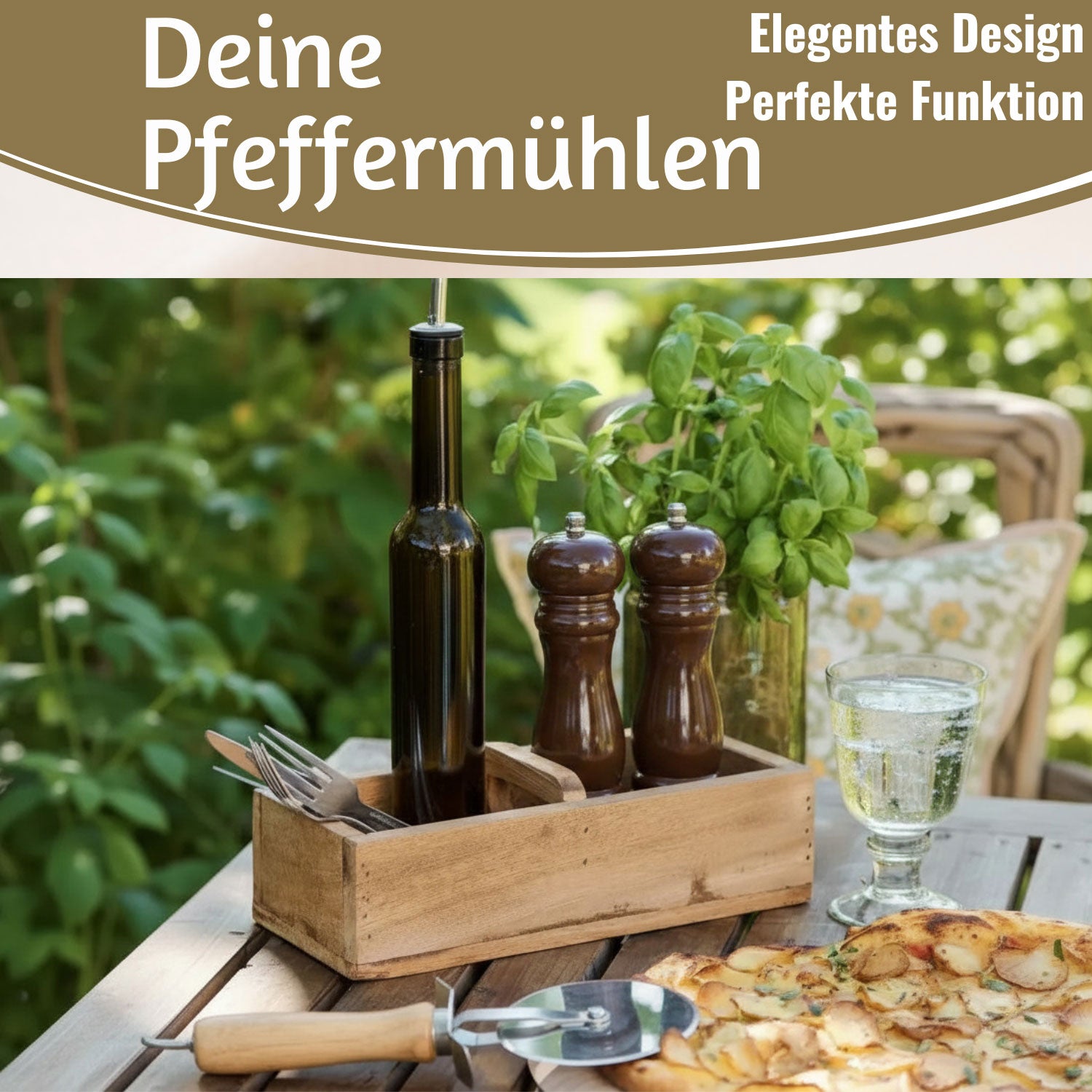 Ib Laursen Salz- und Pfeffermühle Set Holz braun 21cm