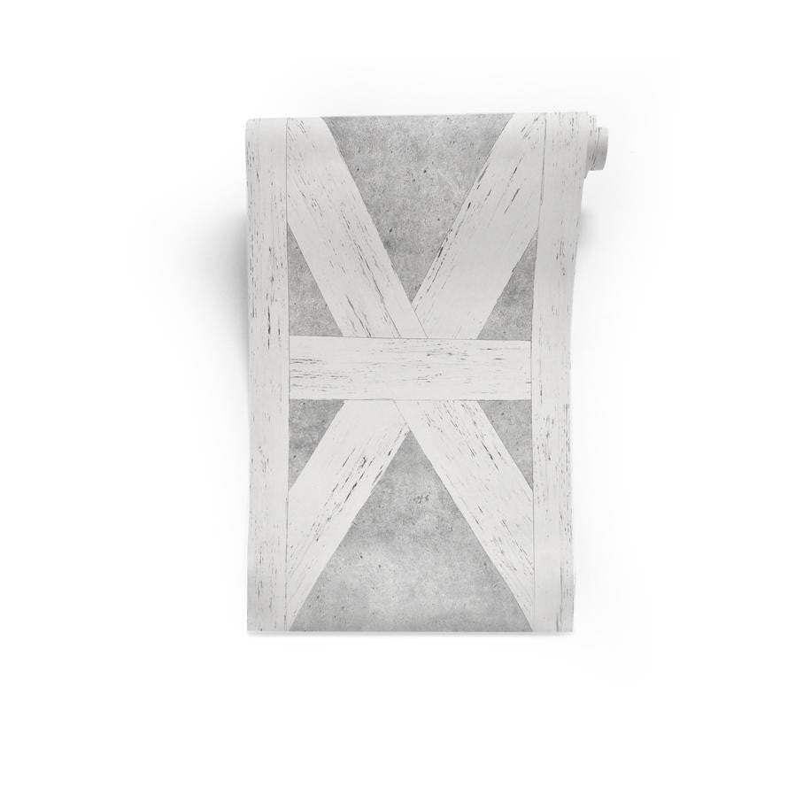 Mineheart Wallpaper White Tudor Tapete A3 Muster weiss