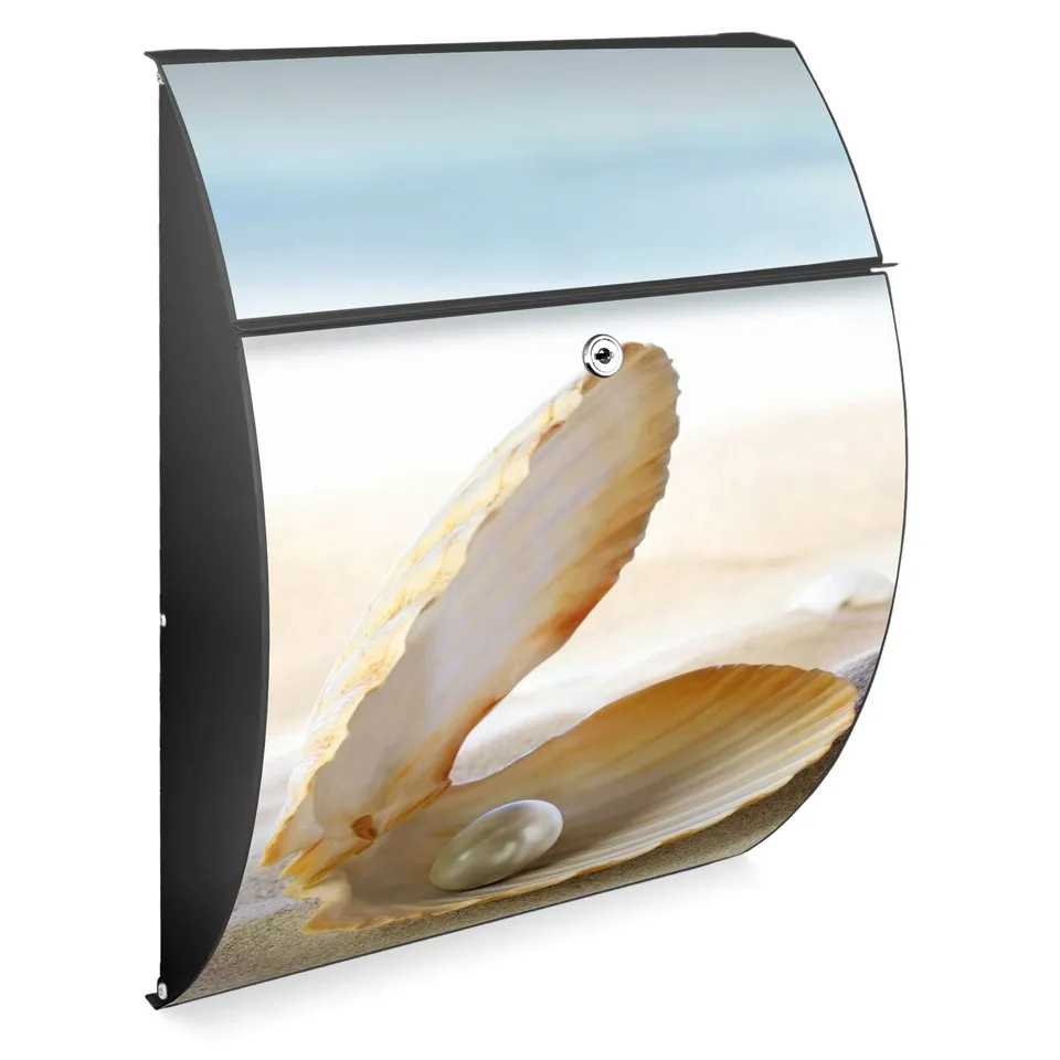 Banjado Riviera 46x33,5x13cm Briefkasten Anthrazit Perlenmuschel