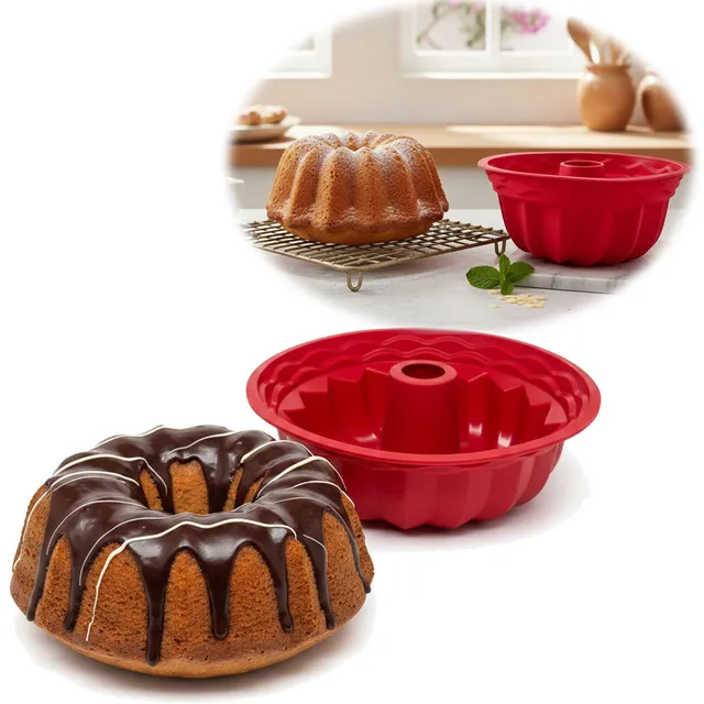 LS-LebenStil Küche & Haushalt Gugelhupfform 24cm Silikon Rund