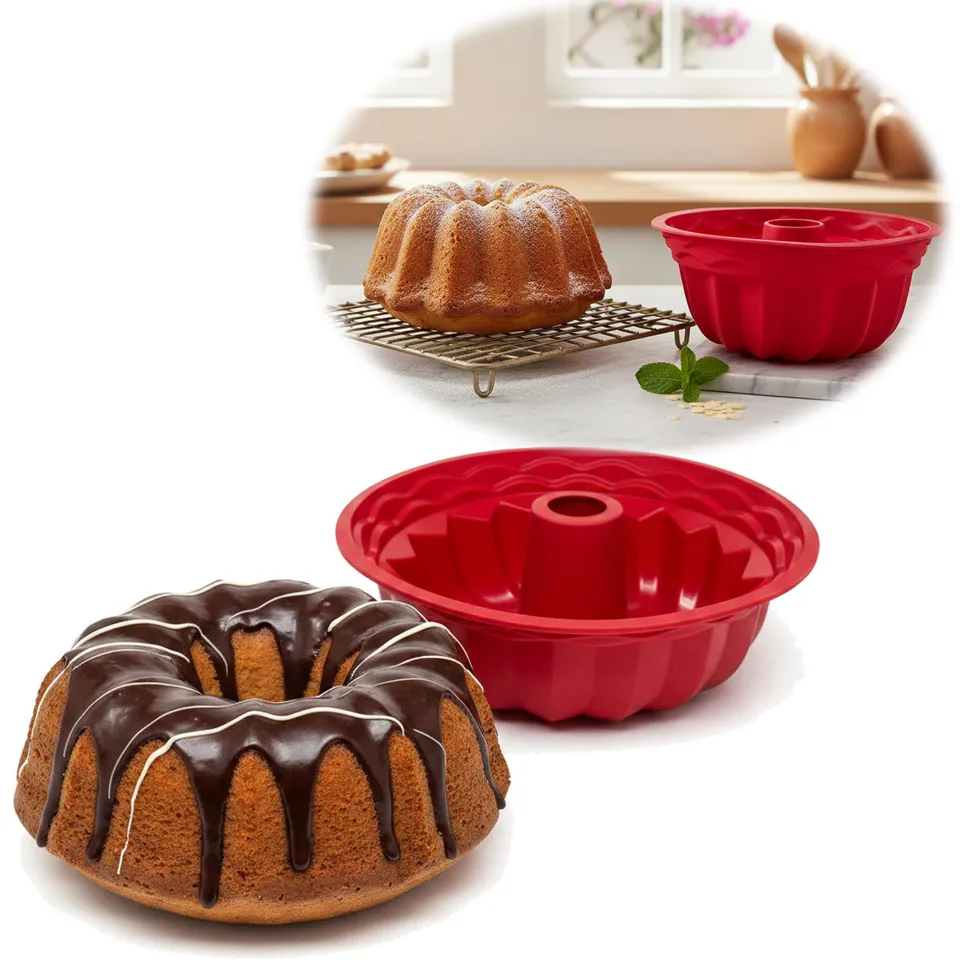 LS-LebenStil Küche & Haushalt Gugelhupfform 24cm Silikon Rund