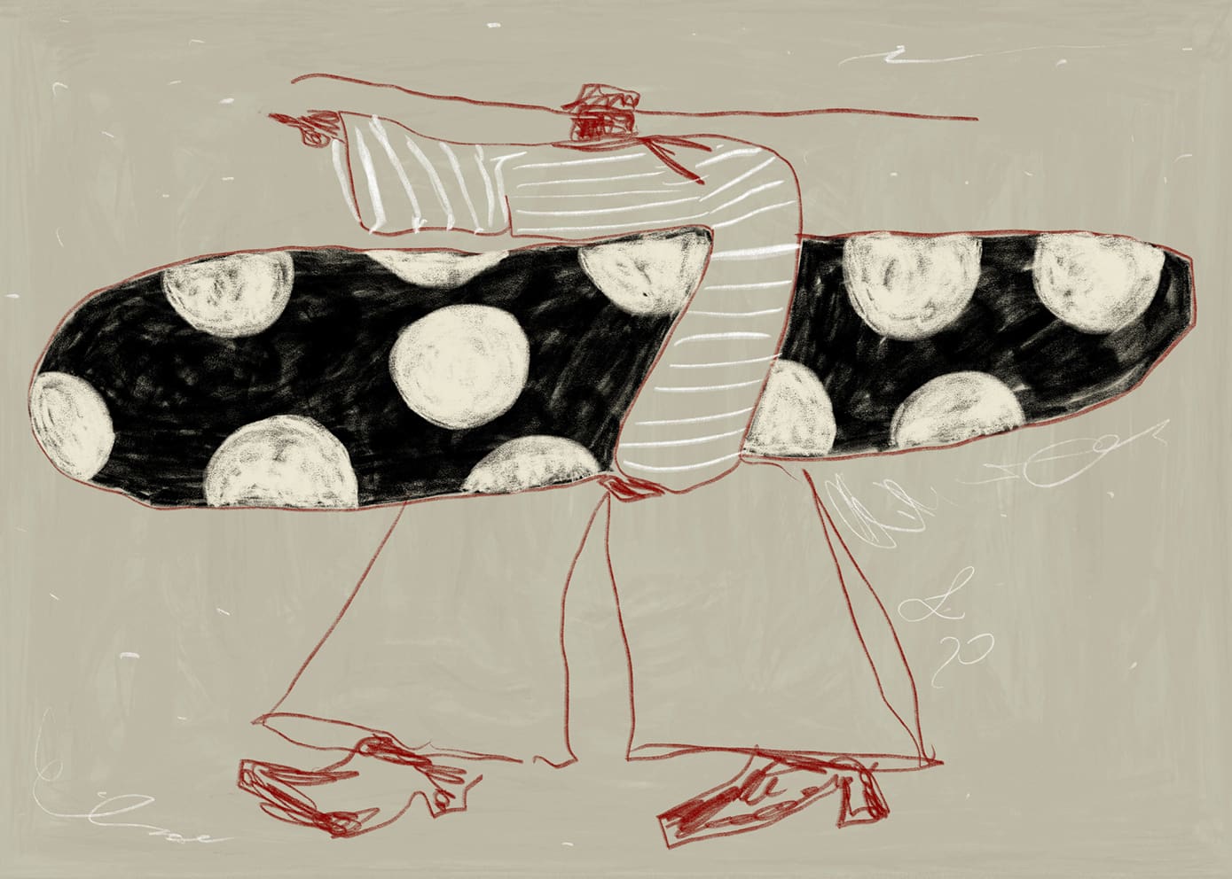 The Poster Club Art Prints Sam at Sea Leinwand 50x70 cm gerahmt