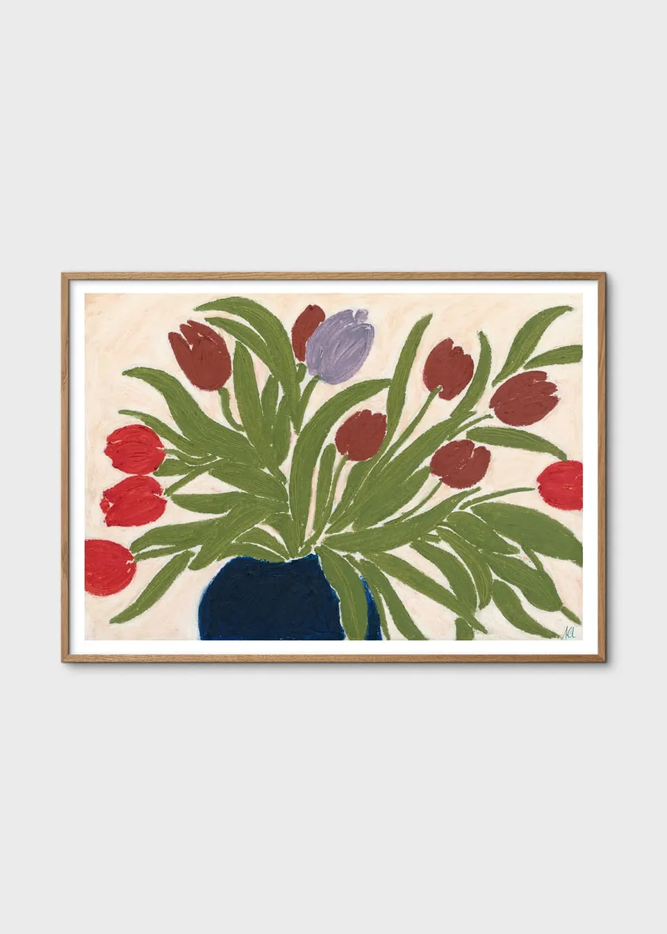 The Poster Club Tulips in a Blue Vase Kunstdruck A4 Blumen