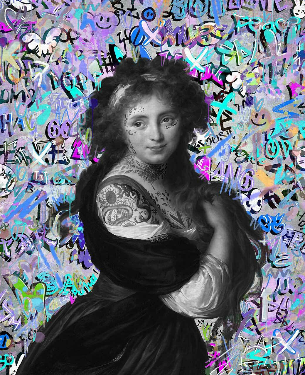 Mineheart Wall Art Pop Graffiti Lucia Poster 30x41cm
