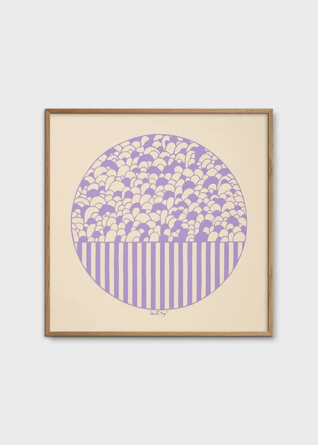 The Poster Club Bows and Stripes Poster 50x50 cm beige-lila