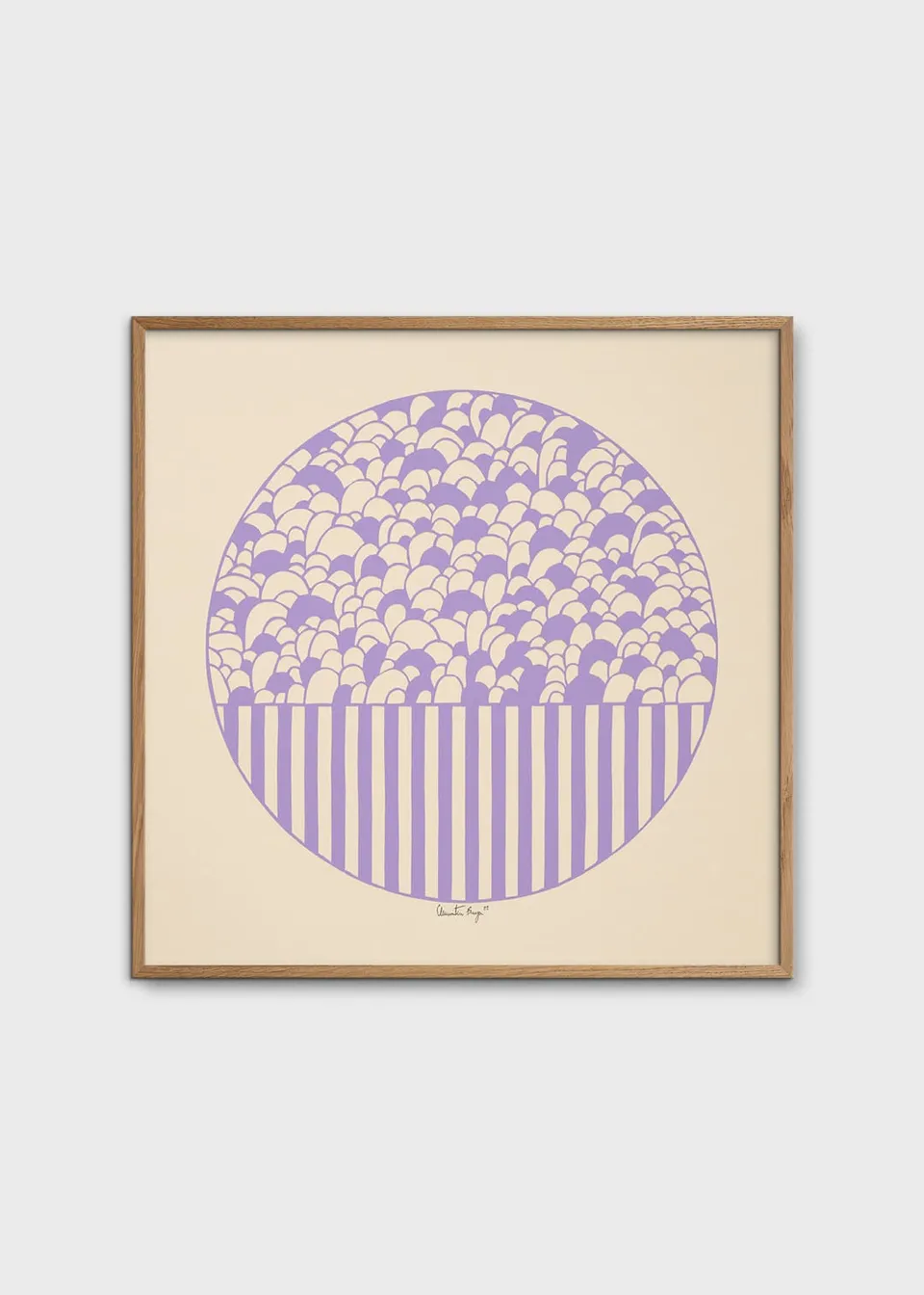 The Poster Club Bows and Stripes Poster 50x50 cm beige-lila