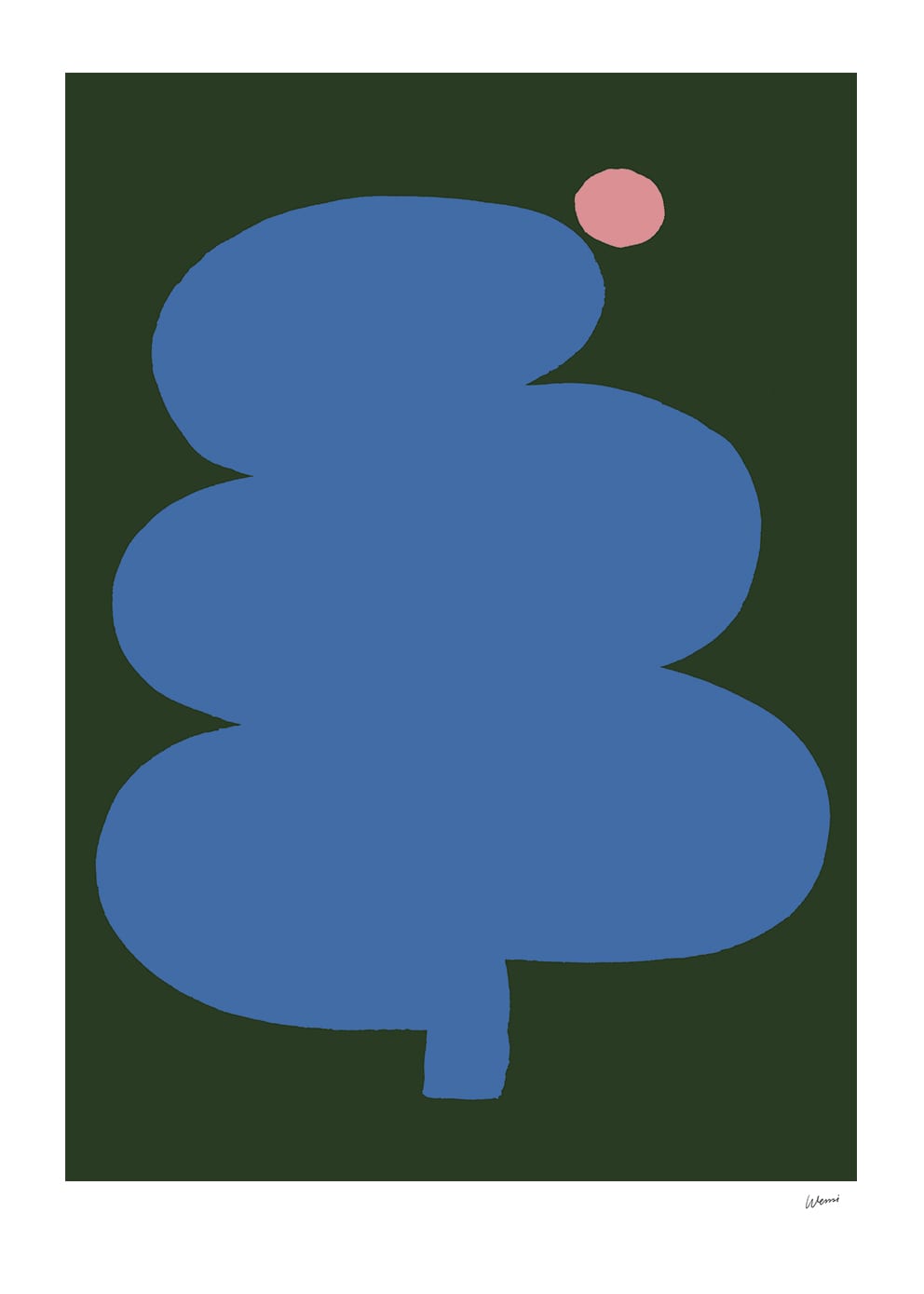 The Poster Club Art Prints Fat Tree Pink Moon Poster 30x40 beige