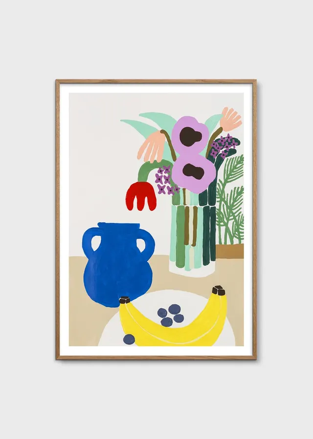 The Poster Club Blueberries and Banana Poster A4 Früchte-Motiv