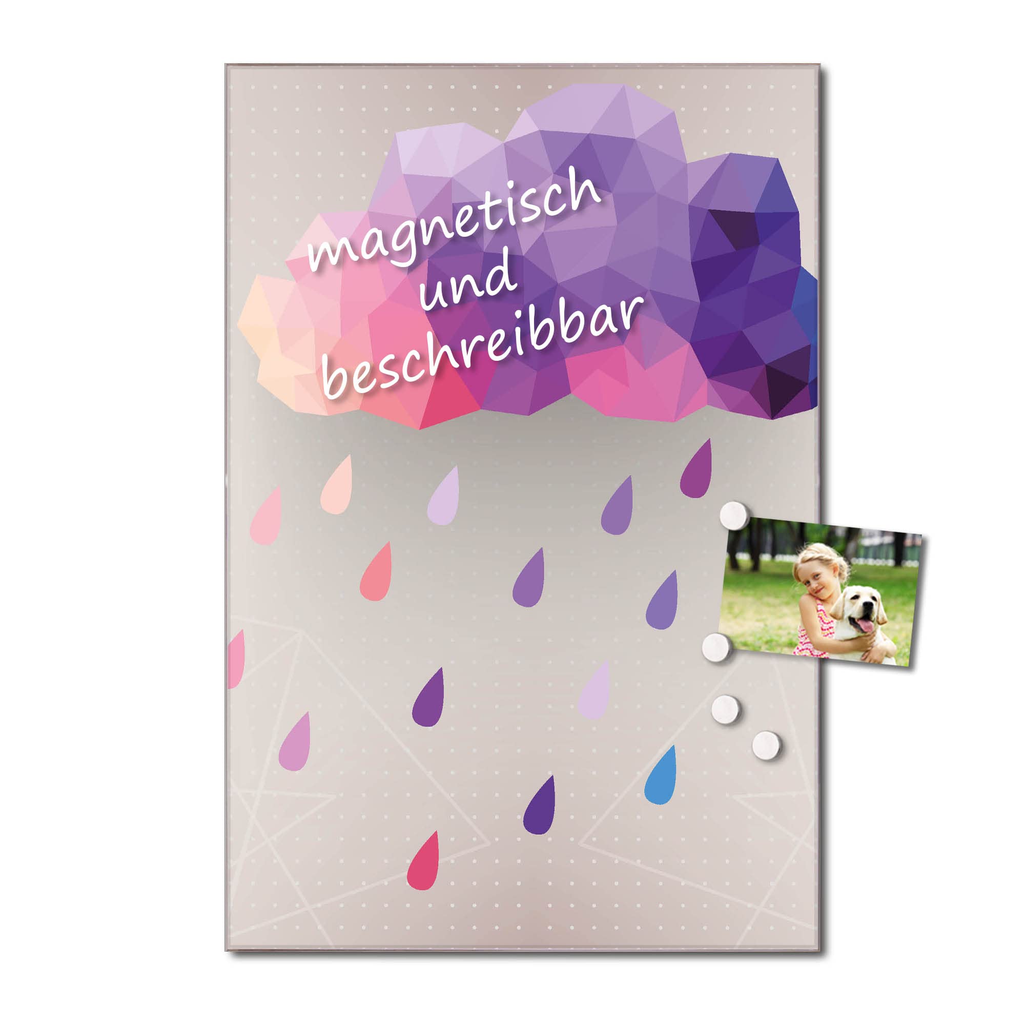 Banjado Magnettafel Regenwolke Magnetboard 60x40 cm Kinder