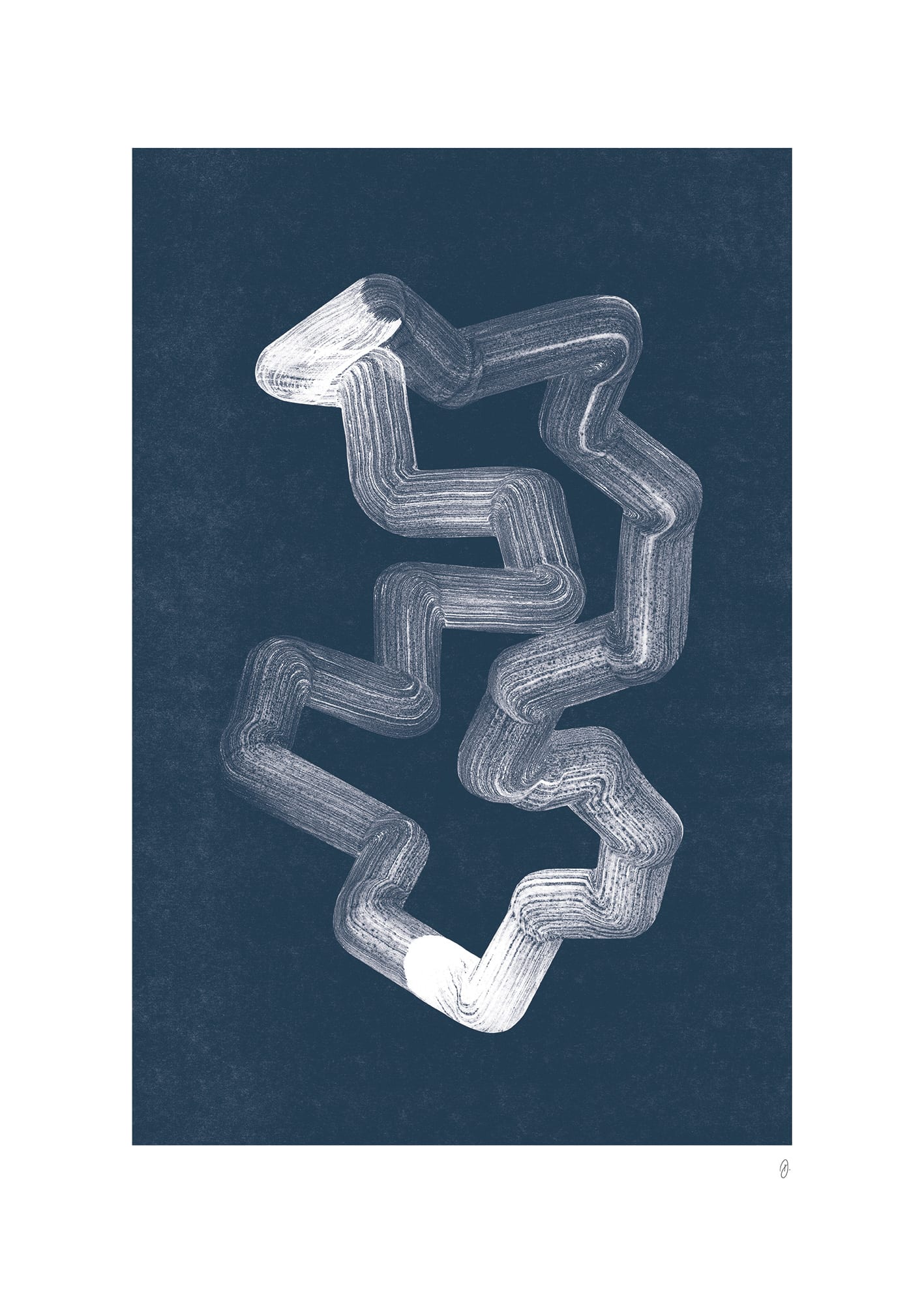 The Poster Club Lineshape 02 Poster 30x40 cm blau