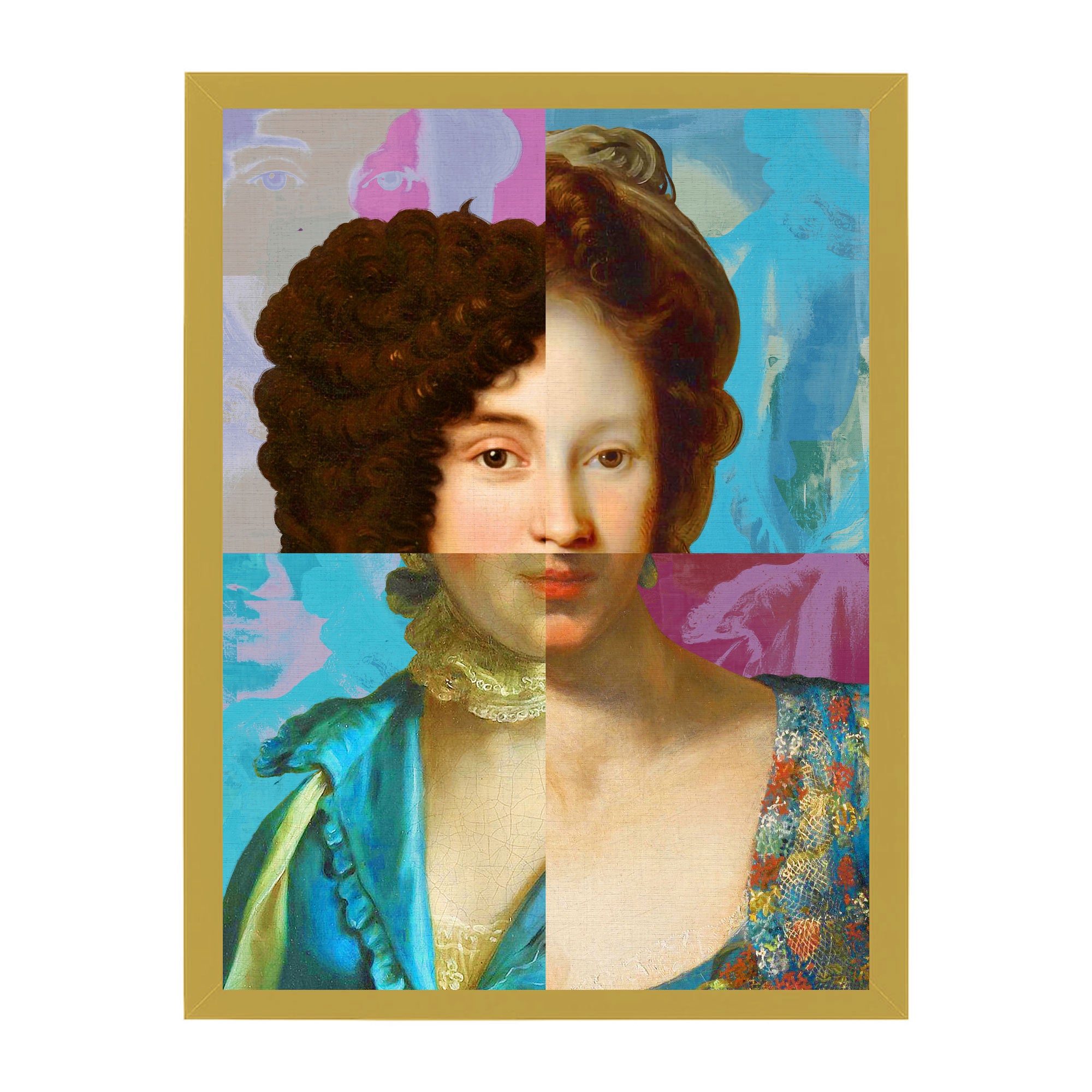 Mineheart Lady Puzzled Poster Blaues Kleid 30x41 cm