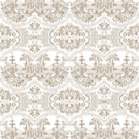 Mineheart Delft Baroque Tapete Beige 70cm x 10m Damast