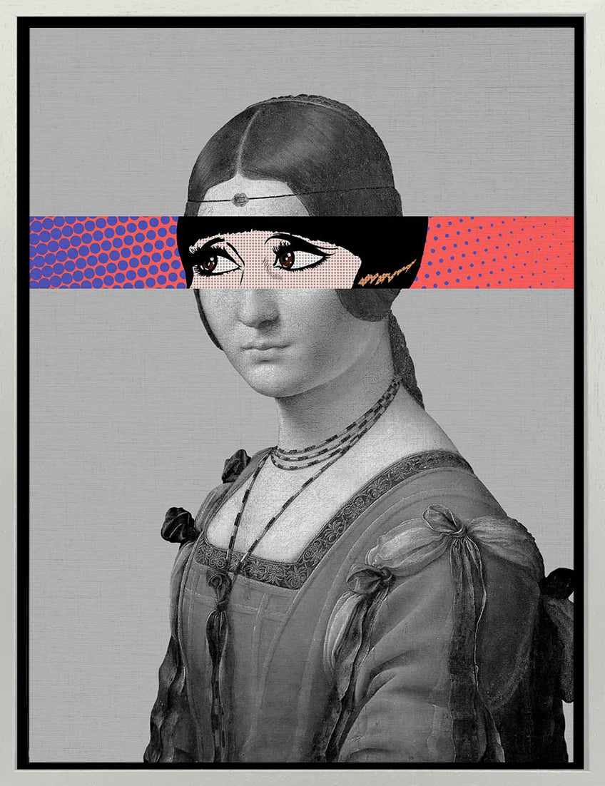 Mineheart Pop Portrait Gentildonna Wandbild Lila 21x30cm