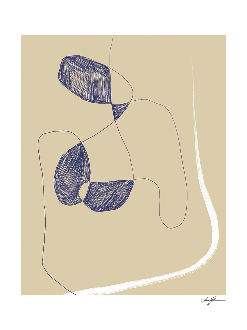 The Poster Club Art Prints Ingénue Poster 30x40 cm Beige Blau