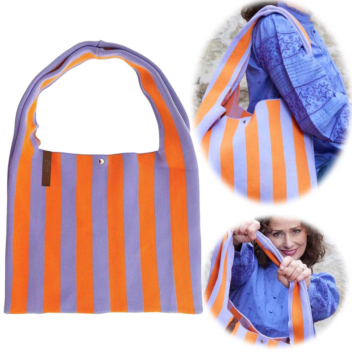 LS-LebenStil Palma Vintage Shopper Orange 43x35cm Magnet