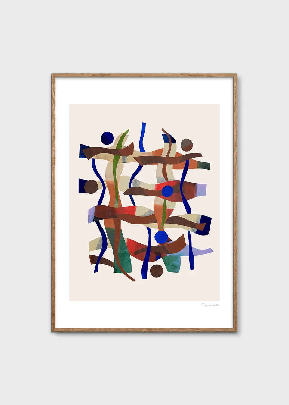 The Poster Club Sway Kunstdruck A4 braun geometrisch