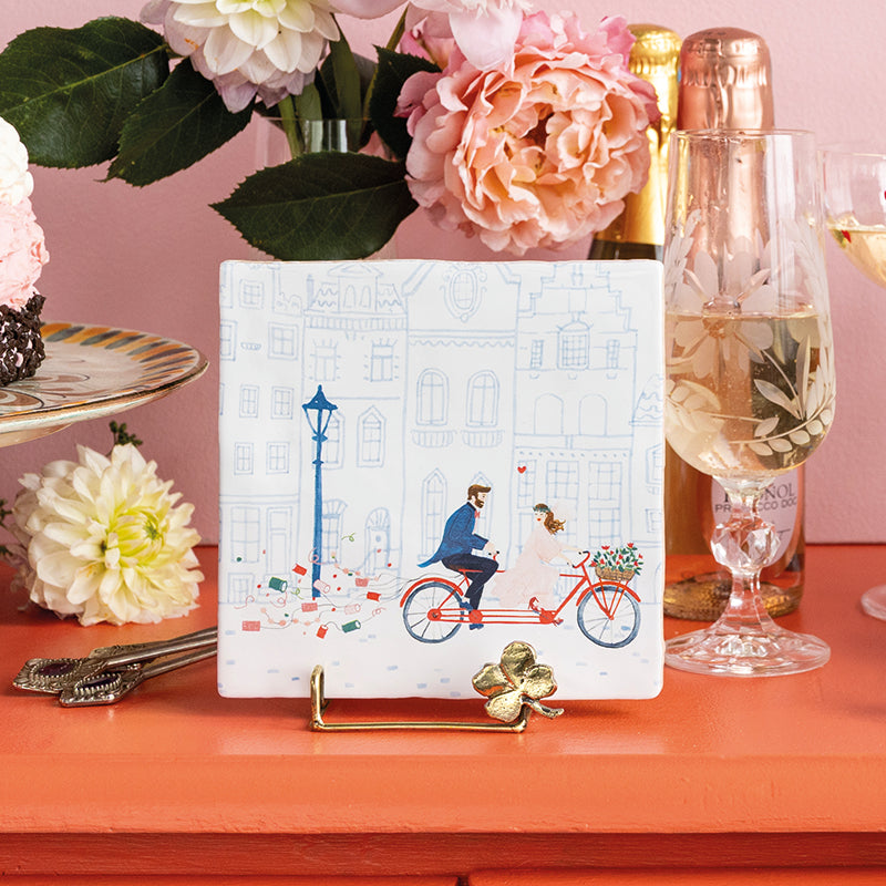 StoryTiles Delft Blue It's Official Fliese S 10x10 Hochzeit
