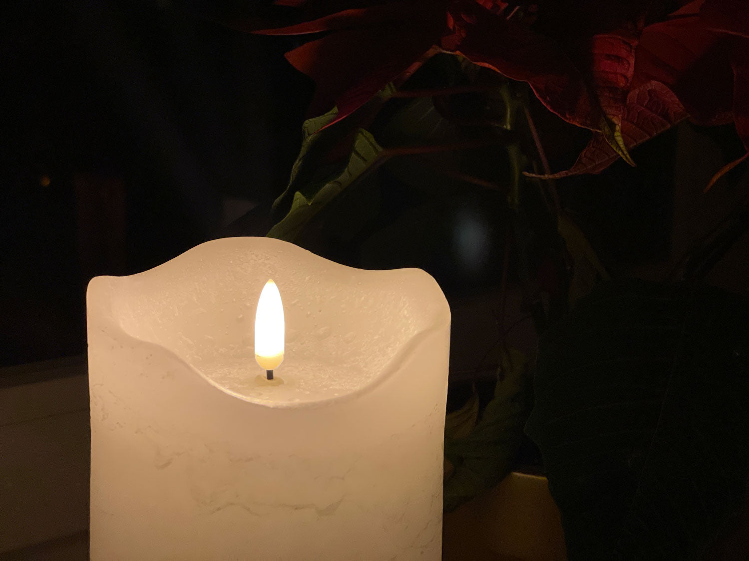 LS-LebenStil LED Stumpenkerze Echtwachs 20cm creme Timer