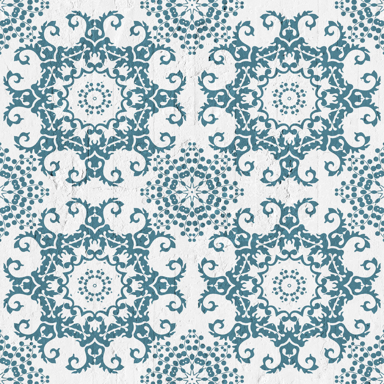 Mineheart Geometric Damask Tapete Petrol Muster A3
