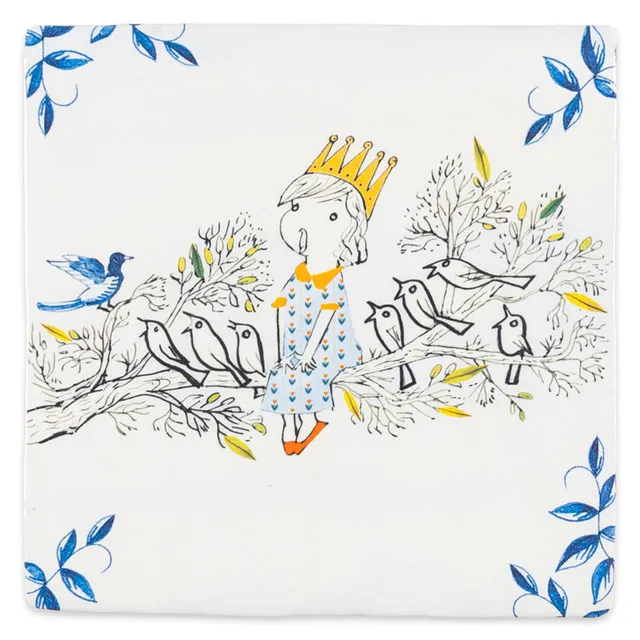 Storytiles Delft Blue Vogelkoortje Fliese S 10x10 cm Vögel