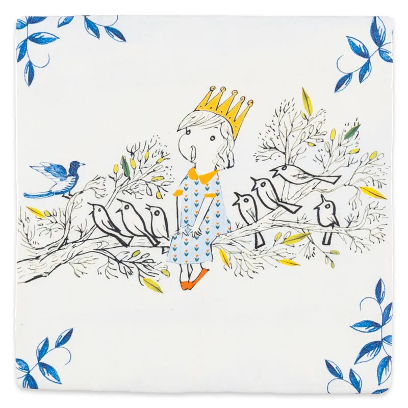 Storytiles Delft Blue Vogelkoortje Fliese S 10x10 cm Vögel