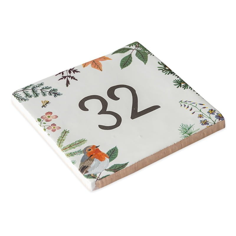 StoryTiles Delft Blue Roodborstje Hausnummern-Fliese 10x10