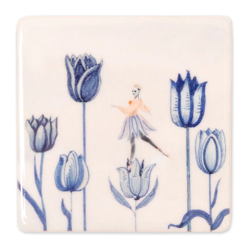 StoryTiles Minis Tulpenliefde Mini Fliese Delfts Blau Tulpen