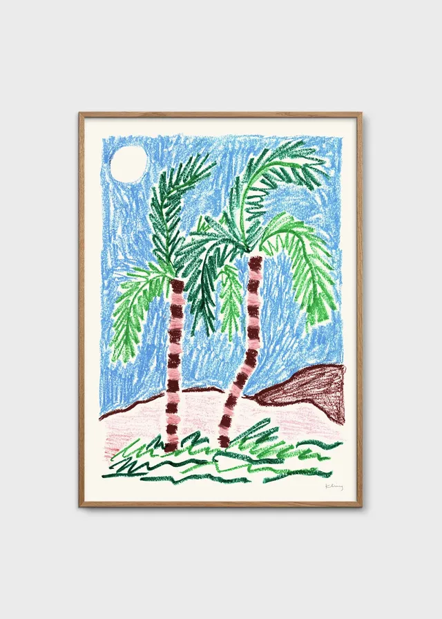 The Poster Club Art Prints Palm Trees Poster 30x40 cm blau