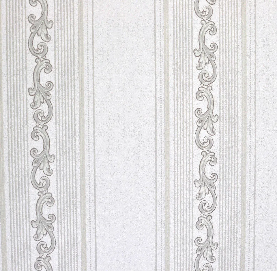 Mineheart Wallpaper Audley Tapete Warm White Streifen 53cm