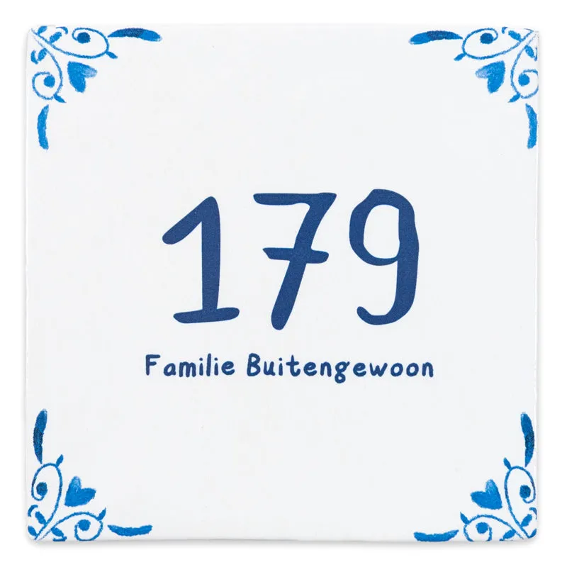 Storytiles Delft Blue A note to you Fliese 10x10 cm Hausnummer