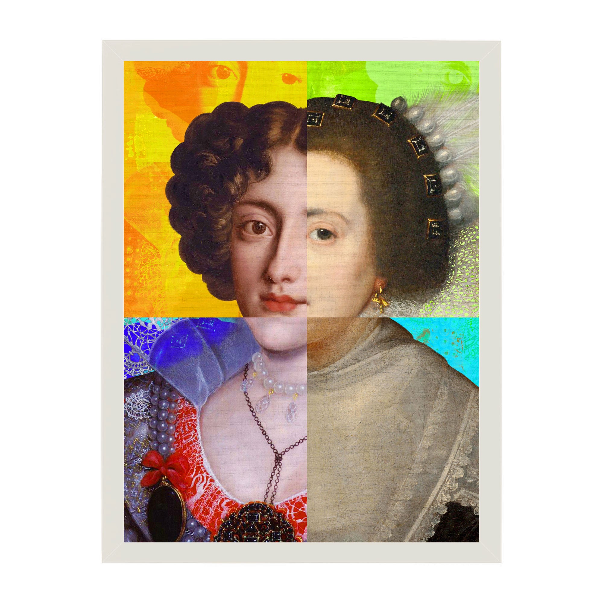 Mineheart Lady Puzzled Portrait Wandbild Rot Lila 40x50