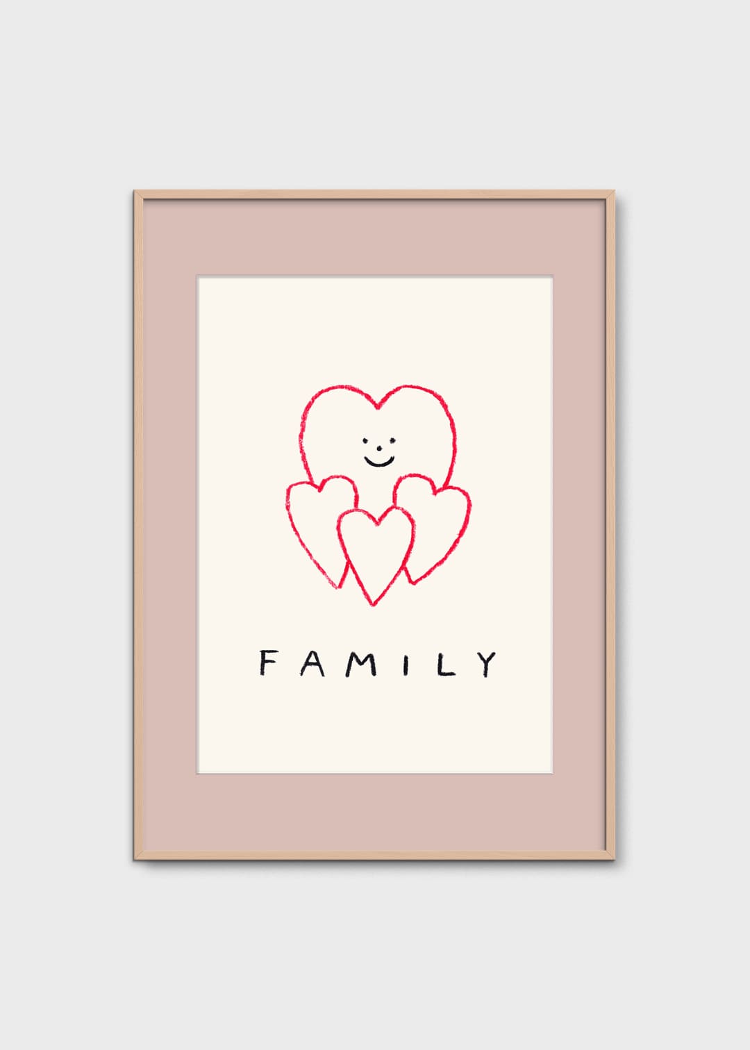 The Poster Club Family Kunstdruck 30x40 cm Linien Rot