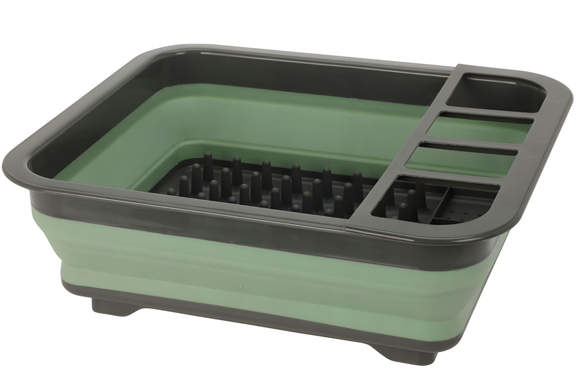 LS-LebenStil Abtropfgestell 37cm Grün-Grau faltbar Geschirrhalter