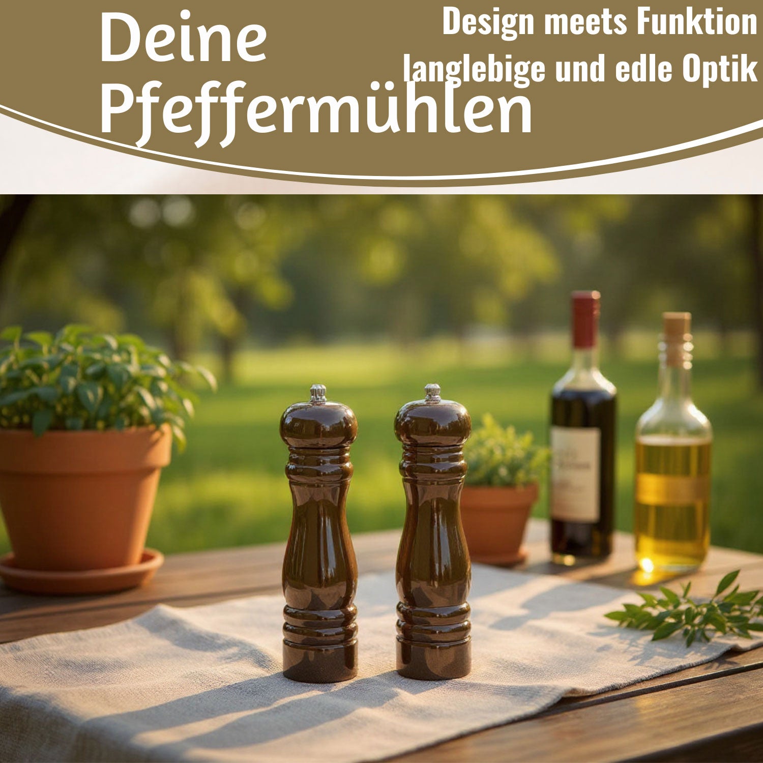 Ib Laursen Salz- und Pfeffermühle Set Holz braun 21cm