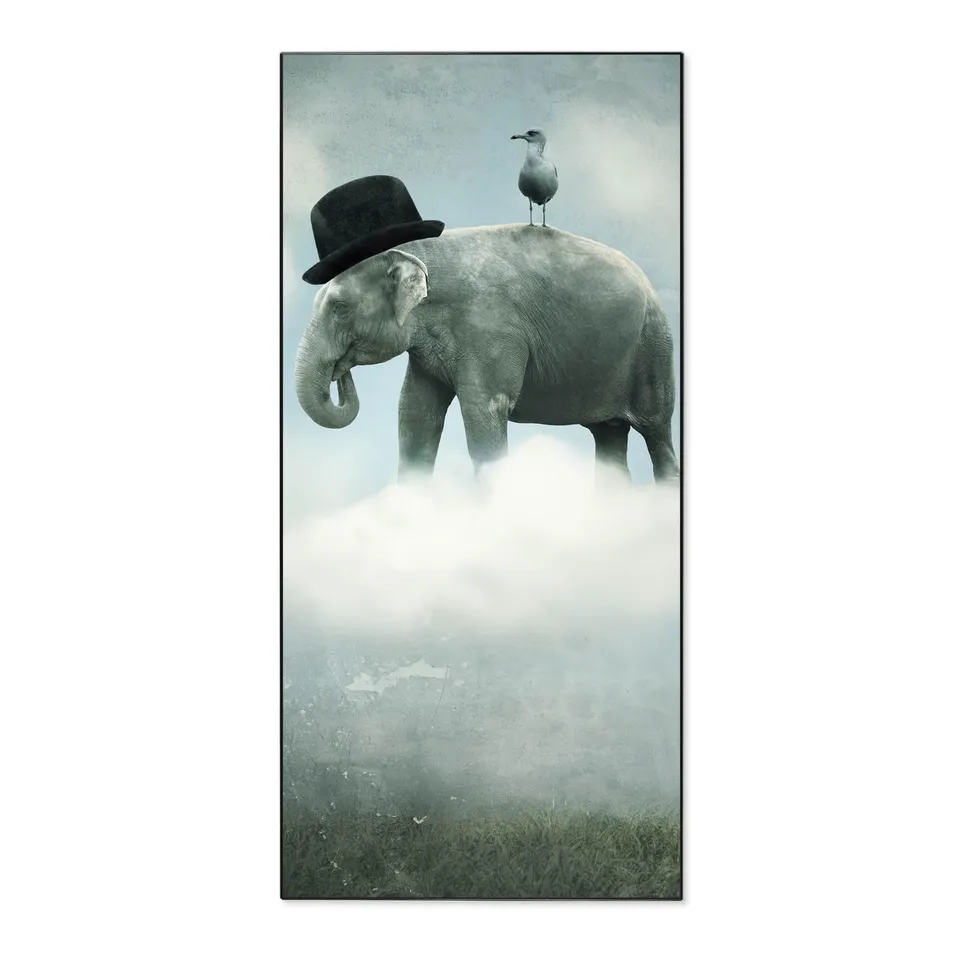 Banjado Magnettafel 37x78cm Magnetpinnwand Elefant und Möwe