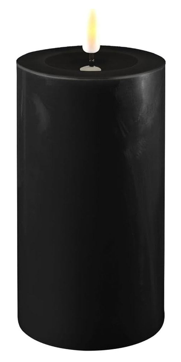 LS-LebenStil Möbel & Wohnen Real Flame LED Stumpenkerze 20cm Schwarz