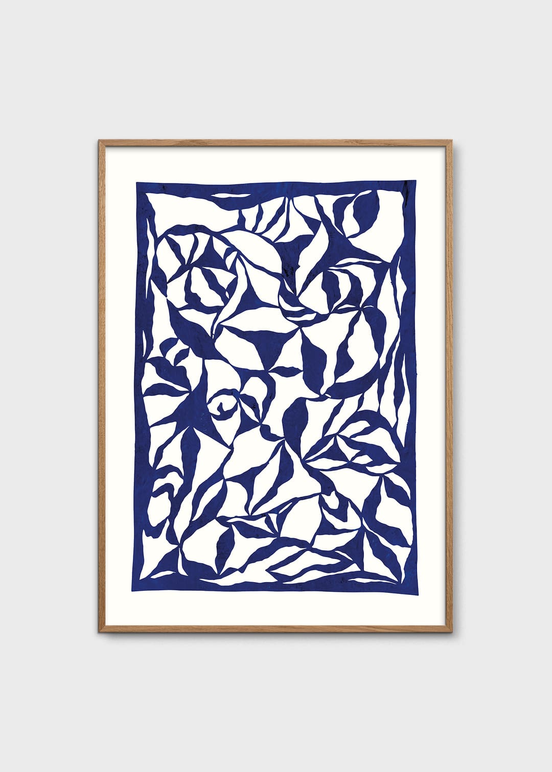 The Poster Club Magnolia Kunstdruck A4 blau-weiß abstrakt