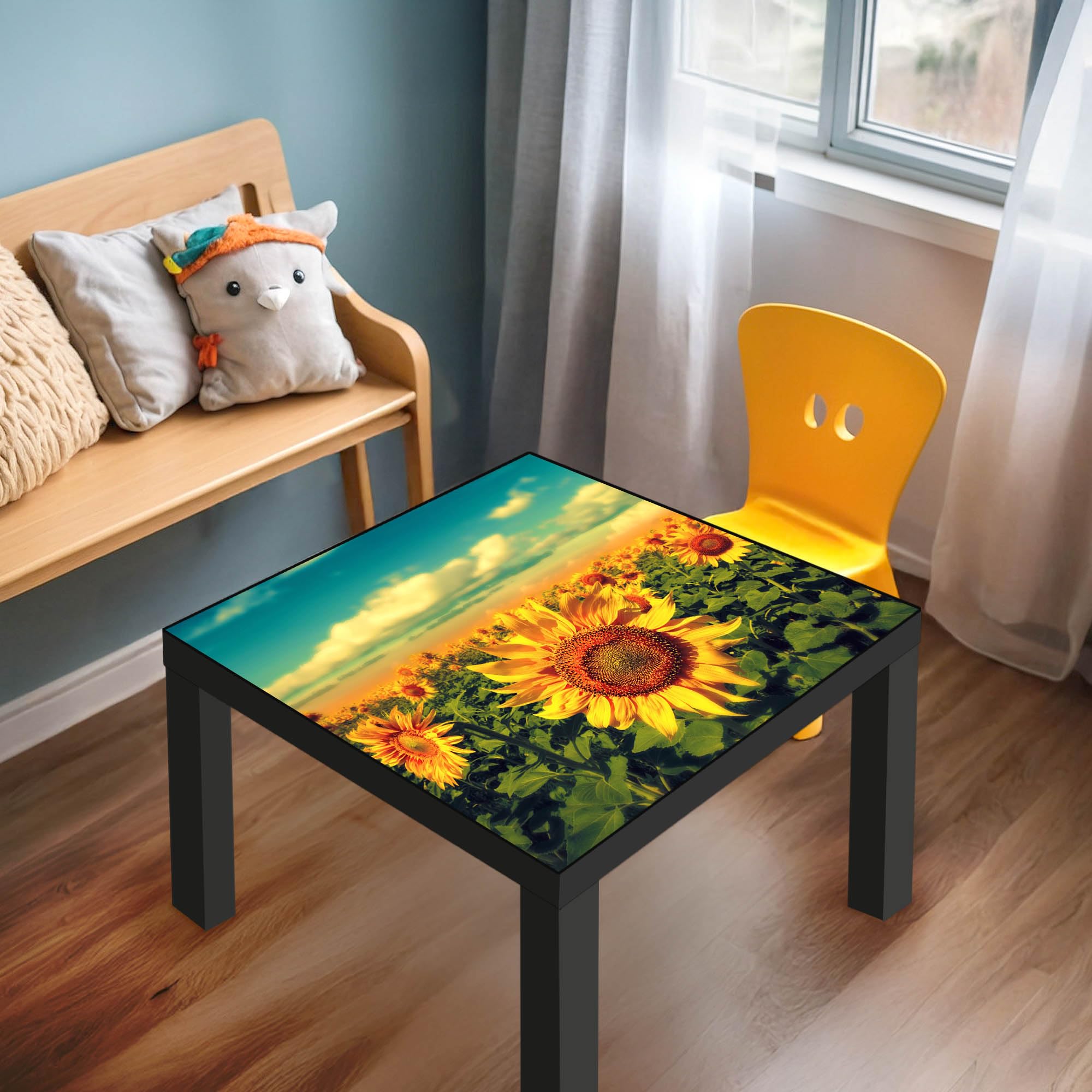Banjado Möbelfolie Tischfolie Sonnenblumen 55x55 cm