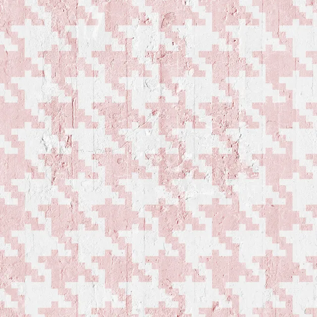 Mineheart Wallpaper Pink Pied De Poule Tapete Hahnentritt