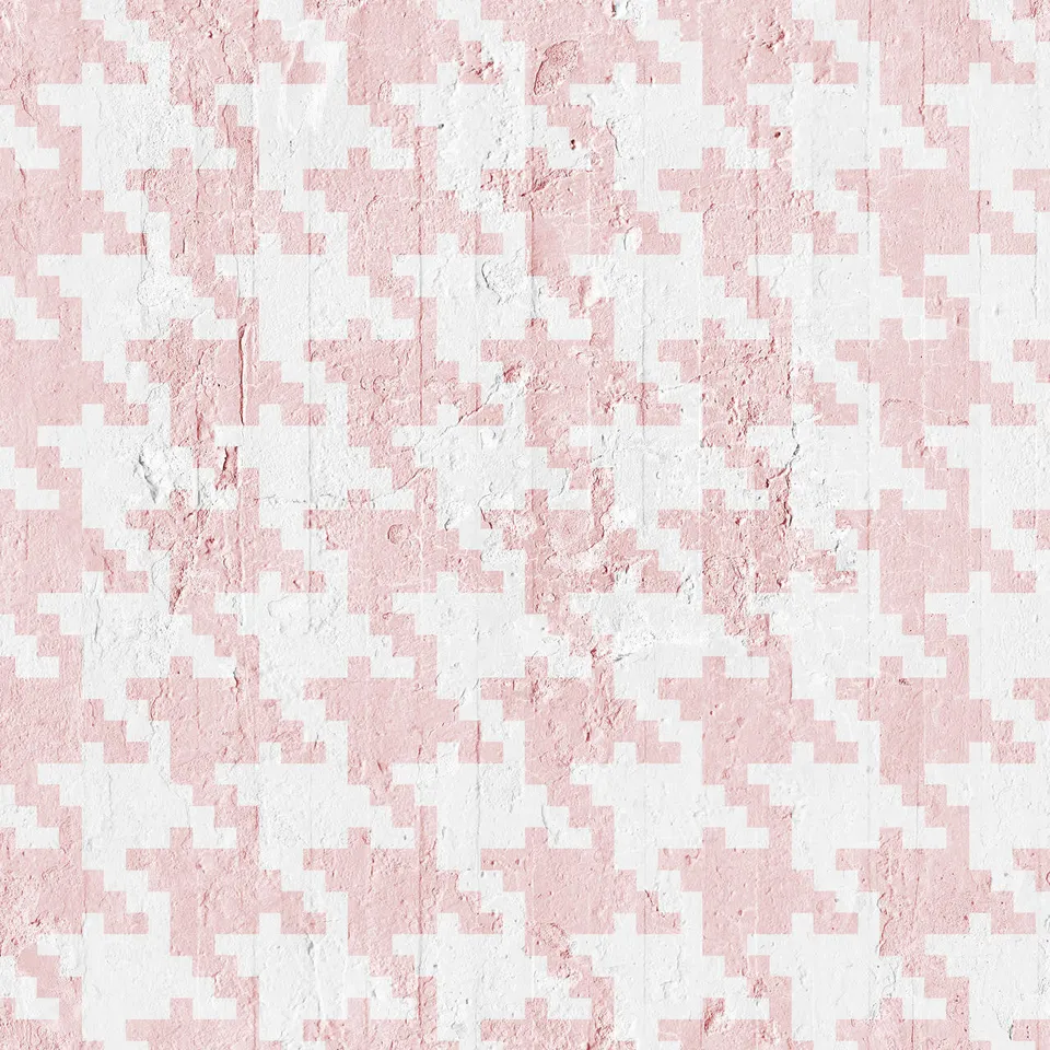 Mineheart Wallpaper Pink Pied De Poule Tapete Hahnentritt